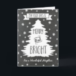 Chalkboard Neighbor Merry Christmas Card<br><div class="desc">Merry Christmas greeting card for your neighbor with rustic chalkboard pattern,  christmas tree and snowflakes. Wish your neighbor well this holiday season with this stylish greeting card.</div>