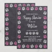 Chalkboard New Pet Pink Dog Puppy Shower