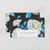 Chalkboard Oil Painted White Rose Business Card (Front/Back)
