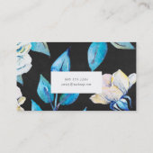 Chalkboard Oil Painted White Rose Business Card (Back)
