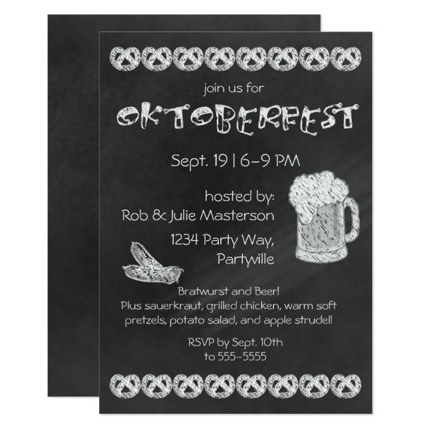 Chalkboard Oktoberfest Invitation