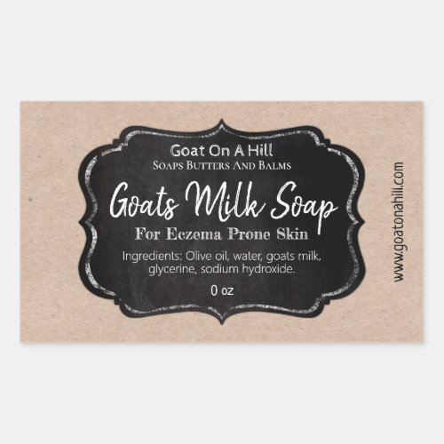 Chalkboard On Kraft Goats Milk Soap Rectangular Sticker