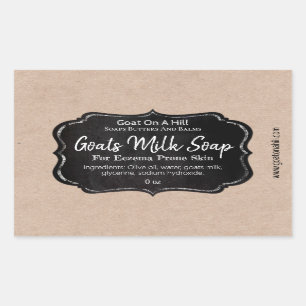 Chalkboard On Kraft Goat's Milk Soap Rectangular Sticker