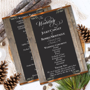 Chalkboard on Wood - Copper Wedding Program