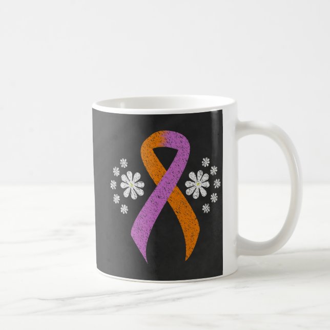 Chalkboard Orchid and Orange Awareness Ribbon Coffee Mug (Right)