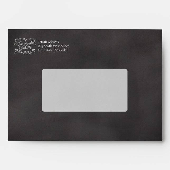 Chalkboard Our Beach Wedding Envelope (Front)