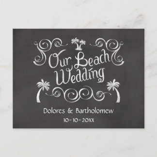 Chalkboard Our Beach Wedding Postcard