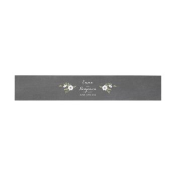 Chalkboard Painted Anemones -invitation Belly Band by Whimzy_Designs at Zazzle