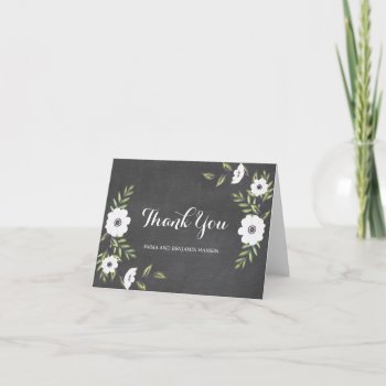 Chalkboard Painted Anemones - Thank You Note Cards by Whimzy_Designs at Zazzle