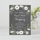 Chalkboard Painted Anemones - wedding invitation (Standing Front)