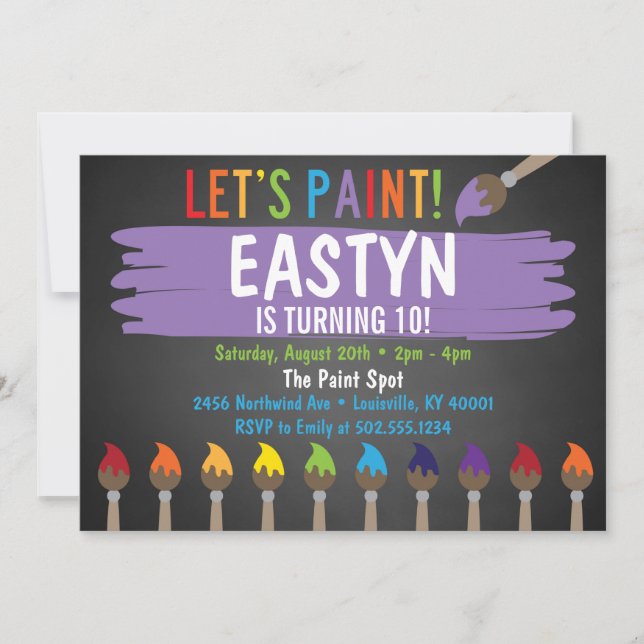 Chalkboard Painting Party/Art Party Invitatoin Invitation (Front)