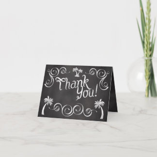 Chalkboard Palm Tree Beach Wedding Thank You