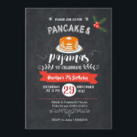Chalkboard Pancake and Pajamas Birthday Invitation<br><div class="desc">Chalkboard Pancake and Pajamas Birthday Invitation</div>