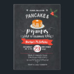 Chalkboard Pancake and Pajamas Birthday Invitation<br><div class="desc">Chalkboard Pancake and Pajamas Birthday Invitation</div>
