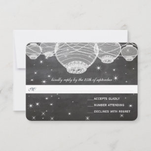Chalkboard Paper Lanterns Under the Stars RSVP Card