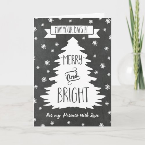 Chalkboard Parents Merry Christmas Card