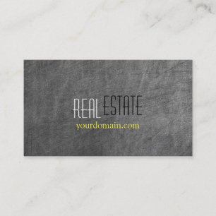 Chalkboard Pattern Gray Yellow Agent Business Card