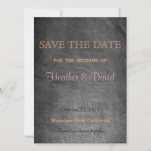 Chalkboard Pattern Save Date Wedding Invitation