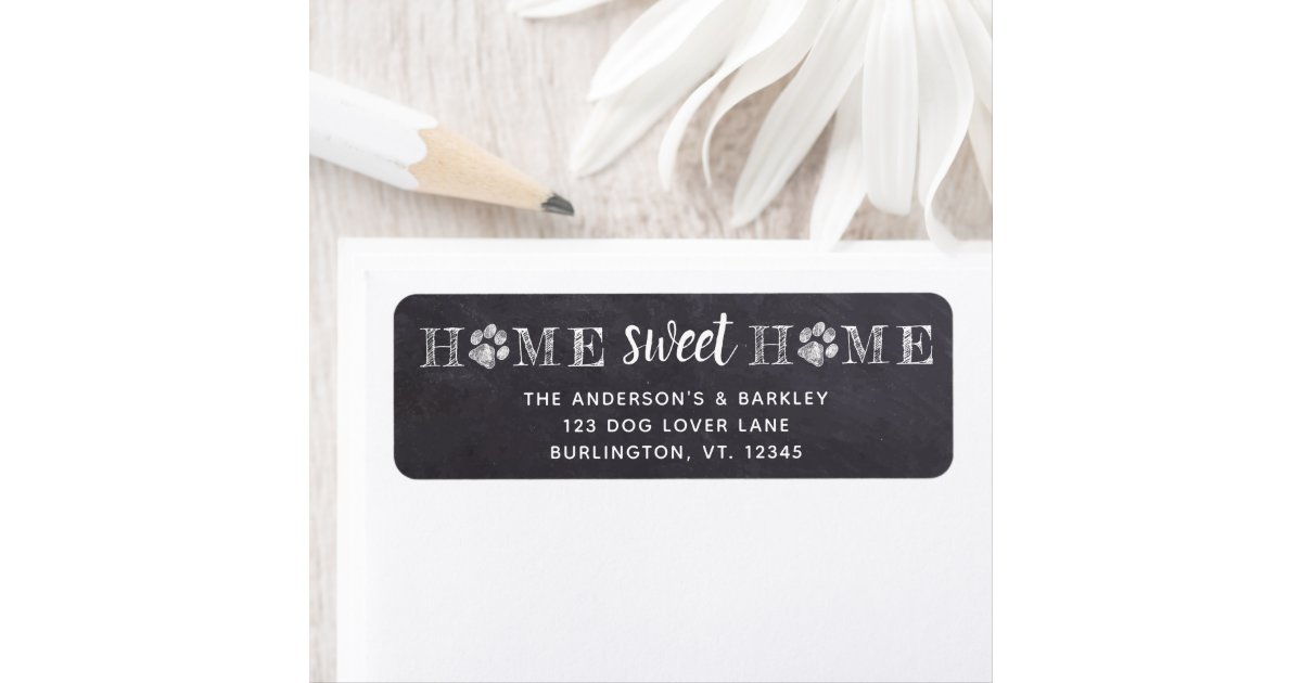 Chalkboard Paw Print Moving Return Address Label | Zazzle.com