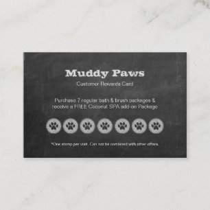 Chalkboard Paw Prints Loyalty Card