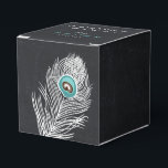 Chalkboard peacock custom wedding favor box<br><div class="desc">Chalkboard peacock personalized wedding favor boxes. Matching products also available</div>