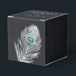 Chalkboard peacock custom wedding favor box<br><div class="desc">Chalkboard peacock personalized wedding favor boxes. Matching products also available</div>