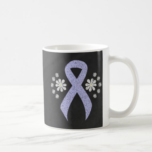 Chalkboard Periwinkle Ribbon Coffee Mug (Right)