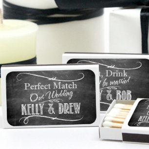 Chalkboard Personalize White Matchboxes