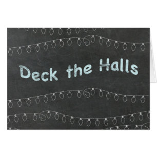 Chalkboard Personalized Deck the Halls Cards