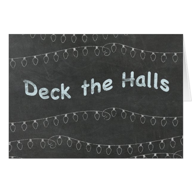 Chalkboard Personalized Deck the Halls Cards (Front Horizontal)