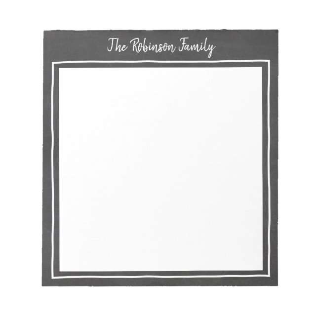 Chalkboard Personalized Family Notepad (Front)