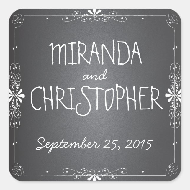 Chalkboard Personalized Favor Stickers (Front)