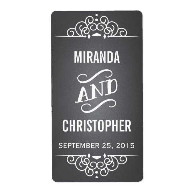 Chalkboard Personalized Wedding Favor Labels (Front)
