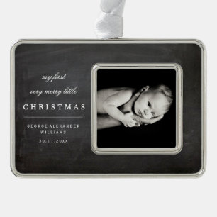 Chalkboard Photo Baby's My First Very Merry Little Ornament