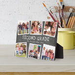Chalkboard Photo Collage Kids School Year Keepsake Plaque<br><div class="desc">Create a special memory of your child's school year with this photo collage plaque featuring 6 photos. Personalize with their grade level,  teacher's name,  and academic year in white lettering on a chalkboard background.</div>