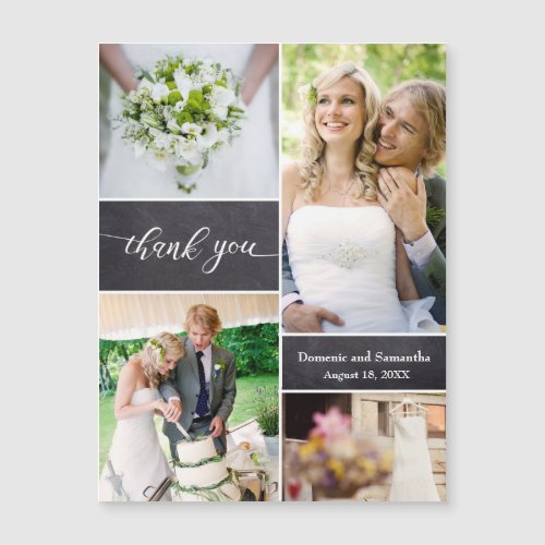 Chalkboard Photo Collage Rustic Wedding Thank You