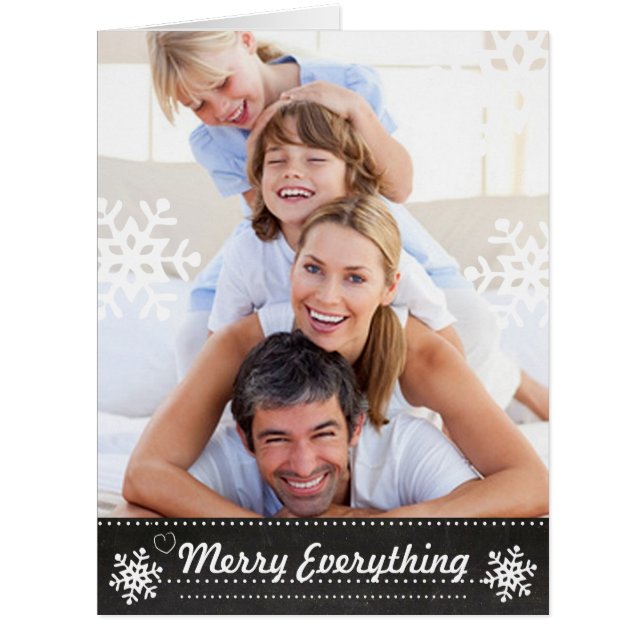 Chalkboard Photo Extra Large Christmas Cards (Front)
