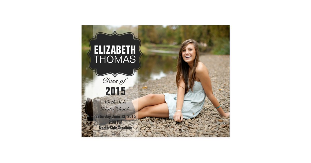 Chalkboard Photo Graduation Party Announcement Postcard | Zazzle.com