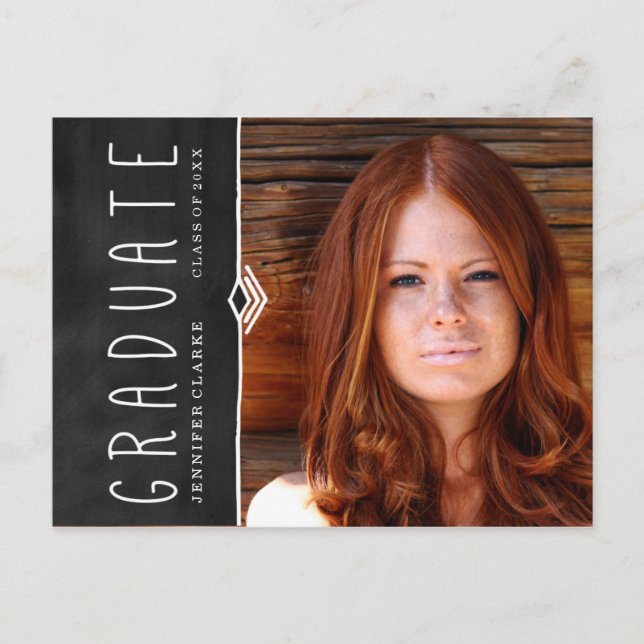 CHALKBOARD PHOTO GRADUATION PARTY INVITATION (Front)