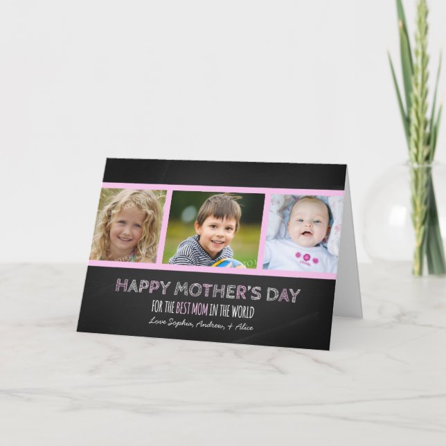 Chalkboard Photo Happy Mother's Day Card (Front)