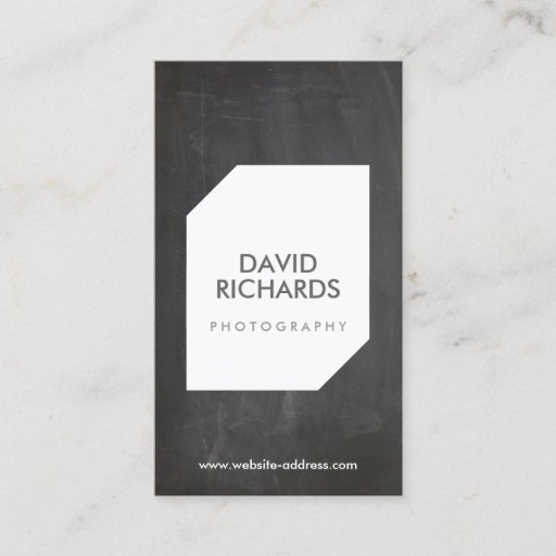 Customizable CHALKBOARD PHOTO LOGO Photographer Business Card