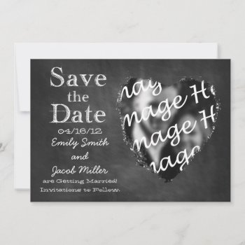 Chalkboard Photo Save The Date Wedding Invitations by TwoBecomeOne at Zazzle