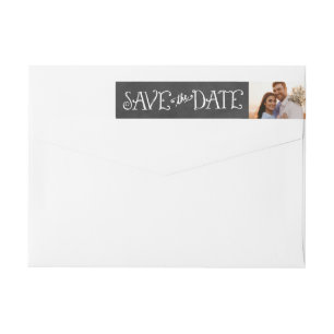 Chalkboard Photo Save the Date Wedding Wrap Around Label