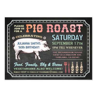 vintage pig roast ticket invitations zazzle com