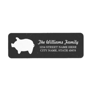 Chalkboard Piggie Address Labels