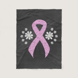 Chalkboard Pink Awareness Ribbon Fleece Blanket