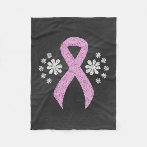 Chalkboard Pink Awareness Ribbon Fleece Blanket