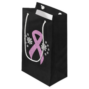 Chalkboard Pink Awareness Ribbon Small Gift Bag