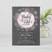 Chalkboard Pink Baby It's Cold Outside Invitation (Standing Front)