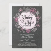 Chalkboard Pink Baby It's Cold Outside Invitation (Front)
